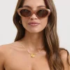 Sale Kyla Oval Sunglasses Chocolate Crystal Women Sunglasses